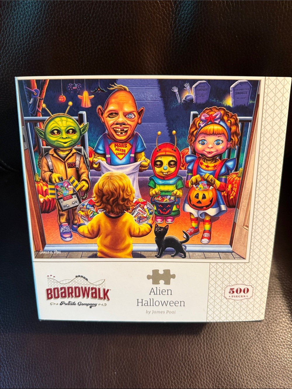 Boardwalk puzzle co Alien Halloween 500 piece puzzle with poster